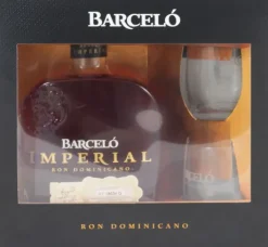 Rum|Bruine Rum|Plantation Barcelo Imperial Cadeaupakket met 2 glazen