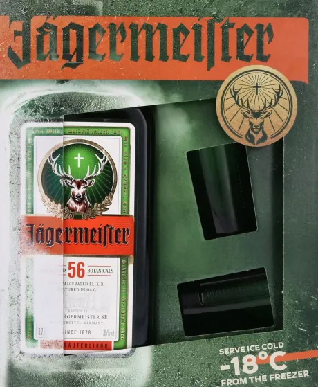 Bitter|Jenever|Jägermeister met 2 Shotglazen