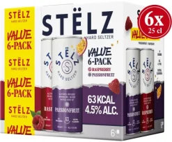 Blik|Mixdranken|STËLZ Hard Seltzer Raspberry & Passionfruit Valuepack