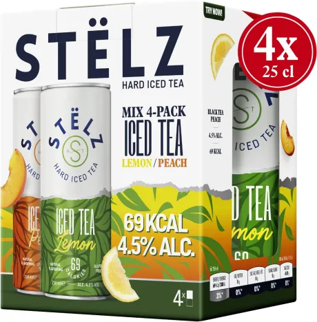 Blik|Mixdranken|STËLZ Iced Tea Valuepack Lemon & Peach